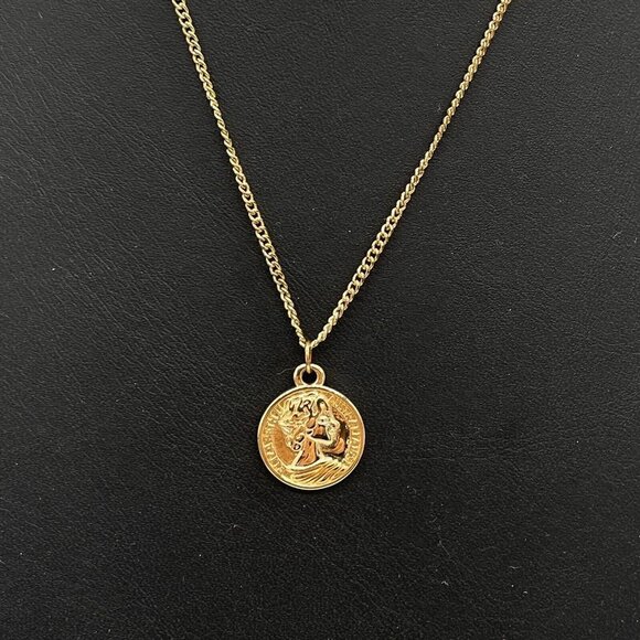 Marked EN Multistrand Layered Pendant Chain Necklace Gold Tone 17- 18 Inches - Picture 2 of 7